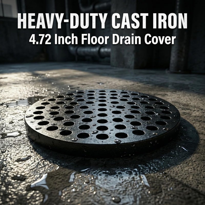 Valorup 4.72 Inch Cast Iron Drain Cover, Garage Drain Cover, Basement Floor Drain Cover, Cast Iron Floor Drain Strainer, 1 Pack - Image 5